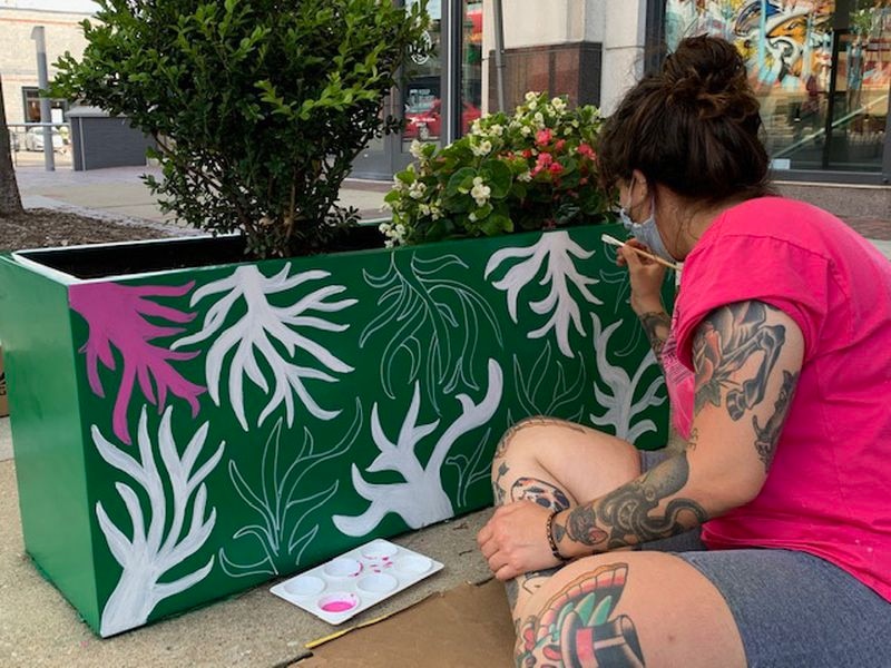 Flower box project adds some beauty, artist employment to downtown Towson